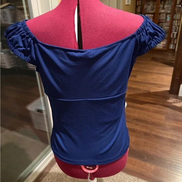 Royal Blue Wrapper Top - Picture 3 of 6